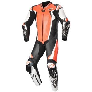 Mono Alpinestars Racing Absolute V2 1 Pc Leather Rojo Fluor Blanco Negro