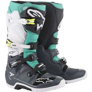 Botas Alpinestars Tech 7 Oscuro Gris Turquesa Blanco 2012014-9072