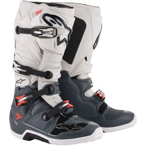 Botas Alpinestars Tech 7 Oscuro Gris Claro Gris Rojo Fluor 2012014-930