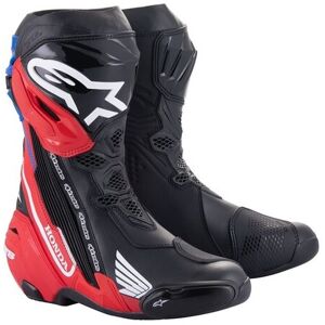 Botas Alpinestars Honda Supertech R Negro Brillo Rojo Azul  2220423-1317