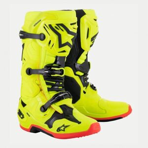 Botas Alpinestars Tech 10 Amarillo Fluor Negro Rojo Fluor  2010020-533