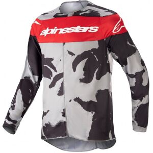 Camiseta Alpinestars Infantil Racer Tactical Cast Gris Camo Mars Rojo  3771223-9