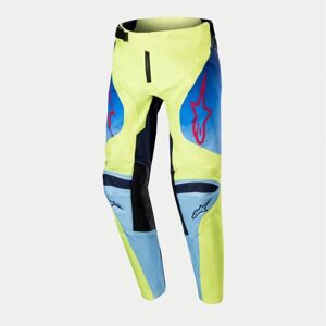 Pantalón Alpinestars Infantil Racer Hoen Amarillo Fluor Azul  3748224-525