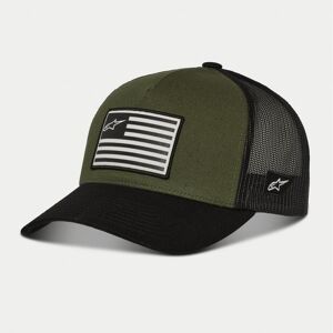 Gorra Alpinestars Flag Snapback Negro Verde Militar  1211-81013-6910