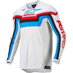 Camiseta Alpinestars Techstar Quadro Off White Azul Neon  3761122-2073