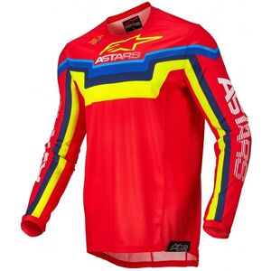 Camiseta Alpinestars Techstar Quadro Rojo Amarillo  3761122-3057