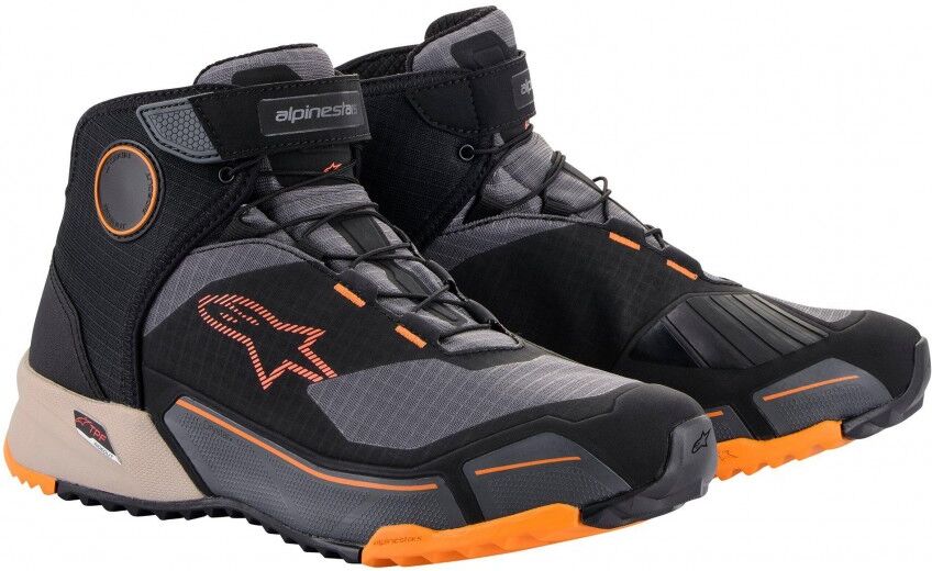 Zapatilla Alpinestars Cr-X Drystar Riding Shoes Negro Light Marrón Naranja  2611