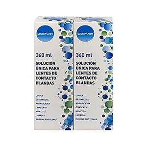 Solupharm Solución Única Pack 2 Ud 360 ml - Limpia y Desinfecta Lentes de Contacto