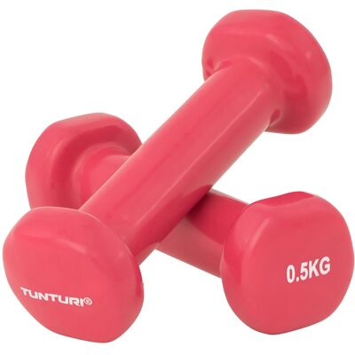 Mancuerna de vinilo Tunturi - 0,5kg Rosa - Equipo de fuerza Mancuerna de vinilo Tunturi - 0,5kg Rosa - Equipo de fuerza