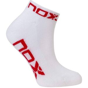 Calcetines Nox Tobillero Blanco Rojo 1 Par