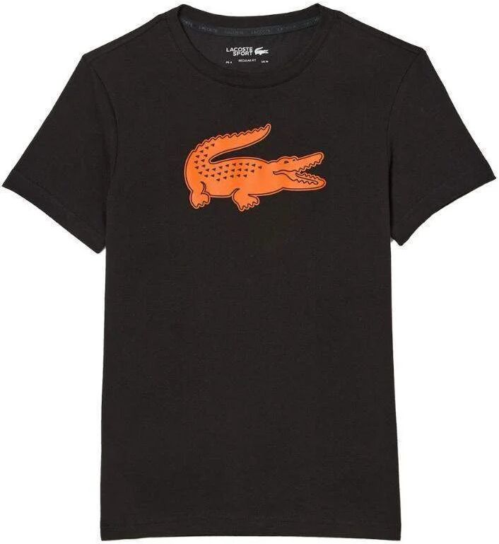 Camiseta Lacoste Sport Transpirable Negro Naranja -  -XXL