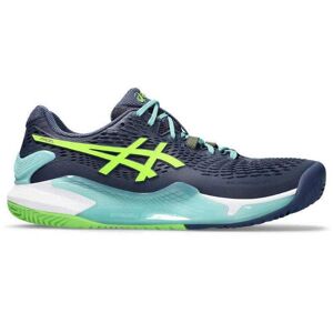 Zapatillas Asics Gel Resolution 9 Padel Azul Lima Electrico -  -40,5