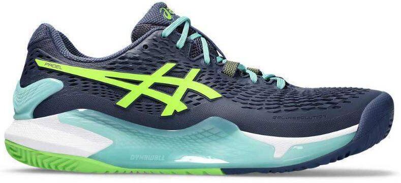 Zapatillas Asics Gel Resolution 9 Padel Azul Lima Electrico -  -48