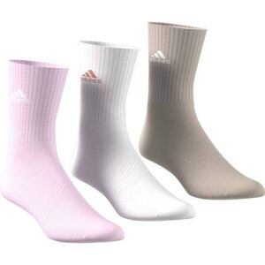 Calcetines Adidas Cushioned Clasico Blanco Rosa Beige 3 Pares