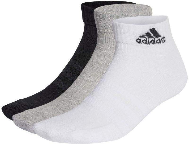 Calcetines Adidas Cushioned Blanco Negro Gris 3 pares