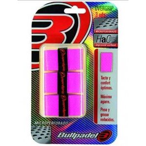 Blister Bullpadel 3 Overgrips GB1201 Comfort Perforado Rosa Fluor