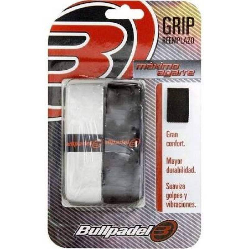 Blister Bullpadel 2 Grips Reemplazo GR1210 Negro Blanco