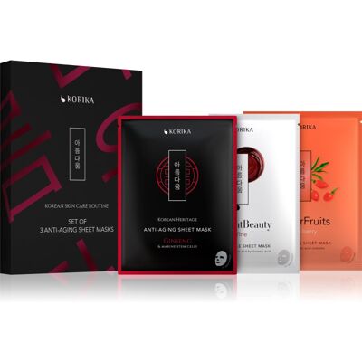 KORIKA Mascarilla Anti-edad con Ginseng Rojo y Adenosina - Pack de 3 KORIKA Mascarilla Anti-edad con Ginseng Rojo y Adenosina - Pack de 3