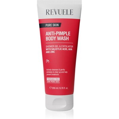 Revuele Pure Skin Anti-Pimple Gel de Ducha Exfoliante - Contra el Acné, 200ml Revuele Pure Skin Anti-Pimple Gel de Ducha Exfoliante - Contra el Acné, 200ml