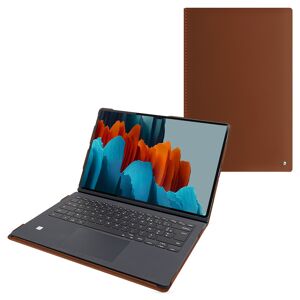 Noreve Samsung Galaxy Tab S9 Ultra funda de piel compatible Book Cover Keyboard Perpétuelle Marron