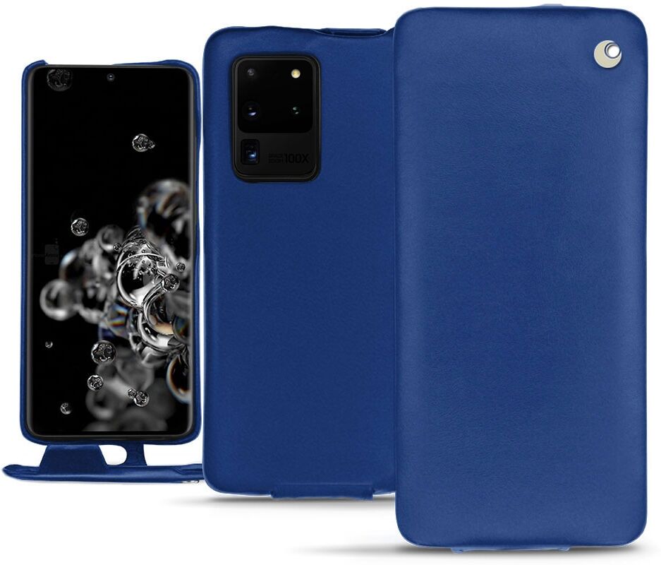 Noreve Funda de piel Samsung Galaxy S20 Ultra 5G Perpétuelle Bleu océan