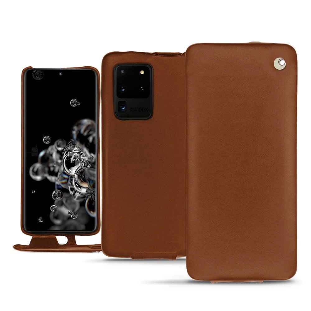 Noreve Funda de piel Samsung Galaxy S20 Ultra 5G Perpétuelle Marron