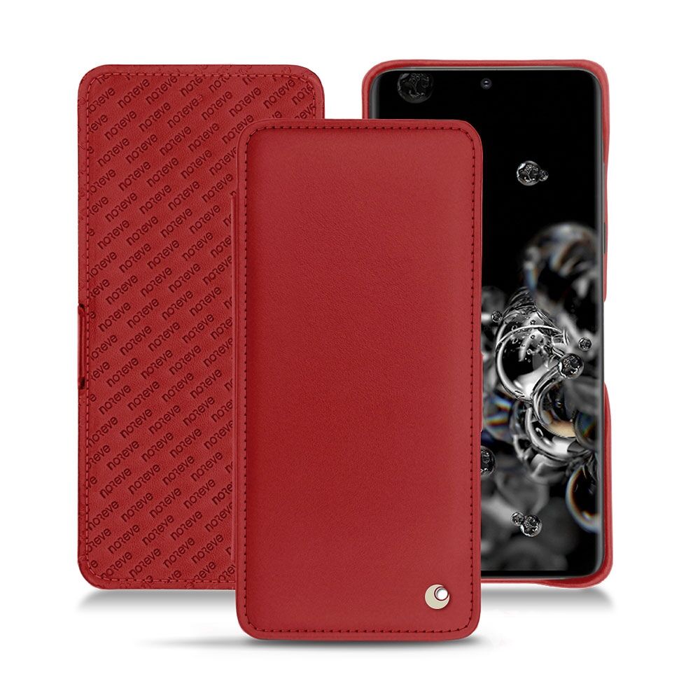 Noreve Funda de piel Samsung Galaxy S20 Ultra 5G Perpétuelle Rouge