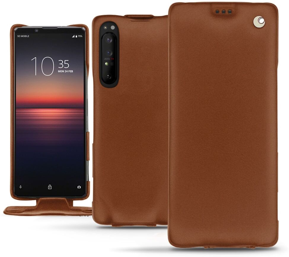 Noreve Funda de piel Sony Xperia 1 II Perpétuelle Marron