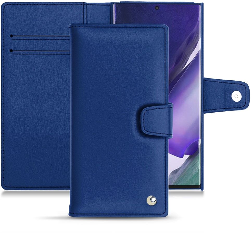 Noreve Funda de piel Samsung Galaxy Note20 Ultra Perpétuelle Bleu océan