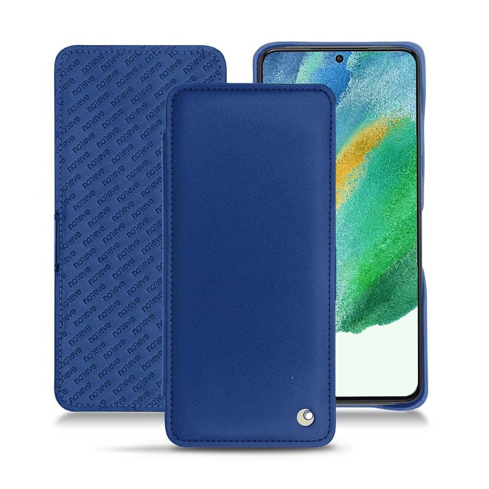 Noreve Funda de piel Samsung Galaxy S21 FE Perpétuelle Bleu océan