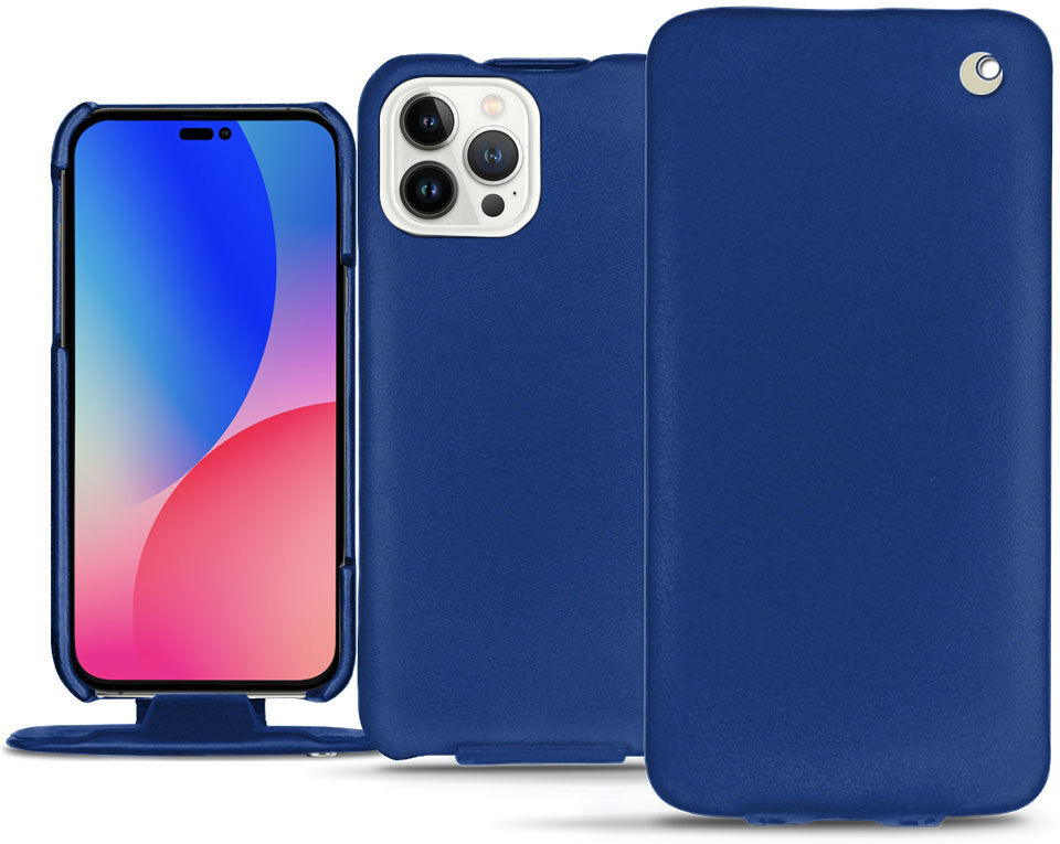 Noreve Funda de piel Apple iPhone 14 Pro Max Perpétuelle Bleu océan