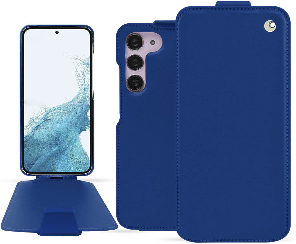 Noreve Funda de piel Samsung Galaxy S23 Perpétuelle Bleu océan