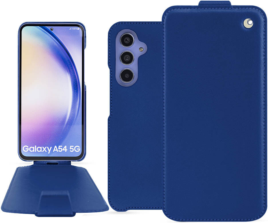 Noreve Funda de piel Samsung Galaxy A54 Perpétuelle Bleu océan