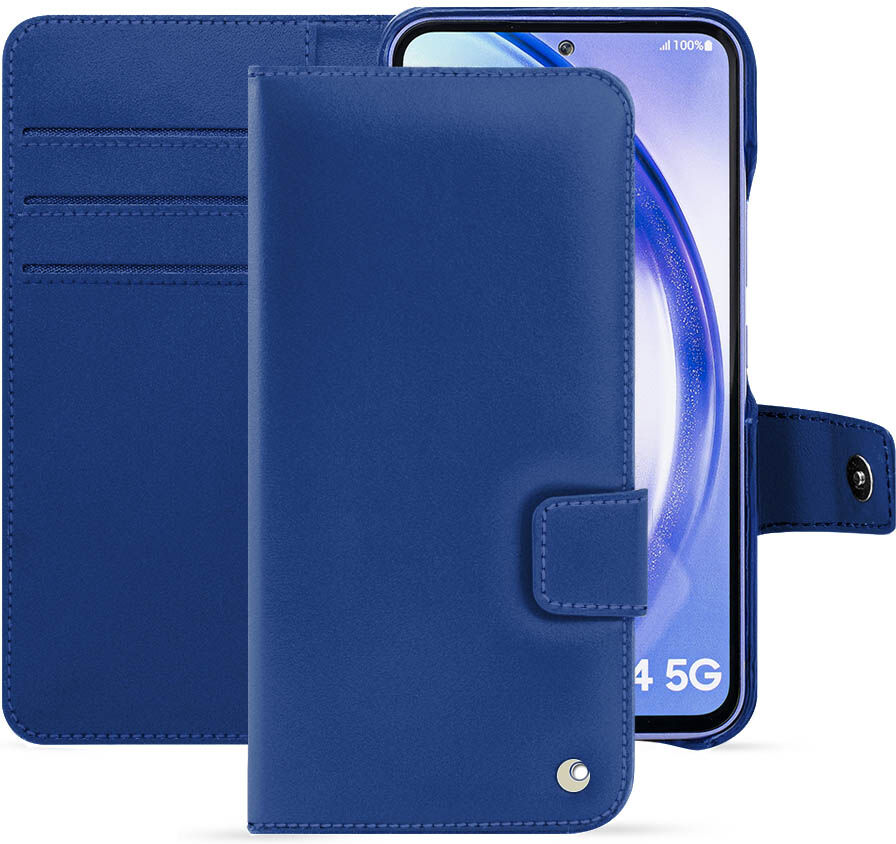 Noreve Funda de piel Samsung Galaxy A54 Perpétuelle Bleu océan