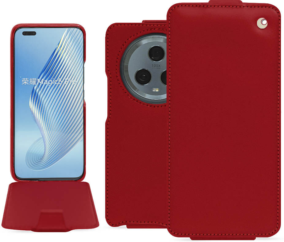 Noreve Funda de piel Honor Magic5 Pro Perpétuelle Rouge