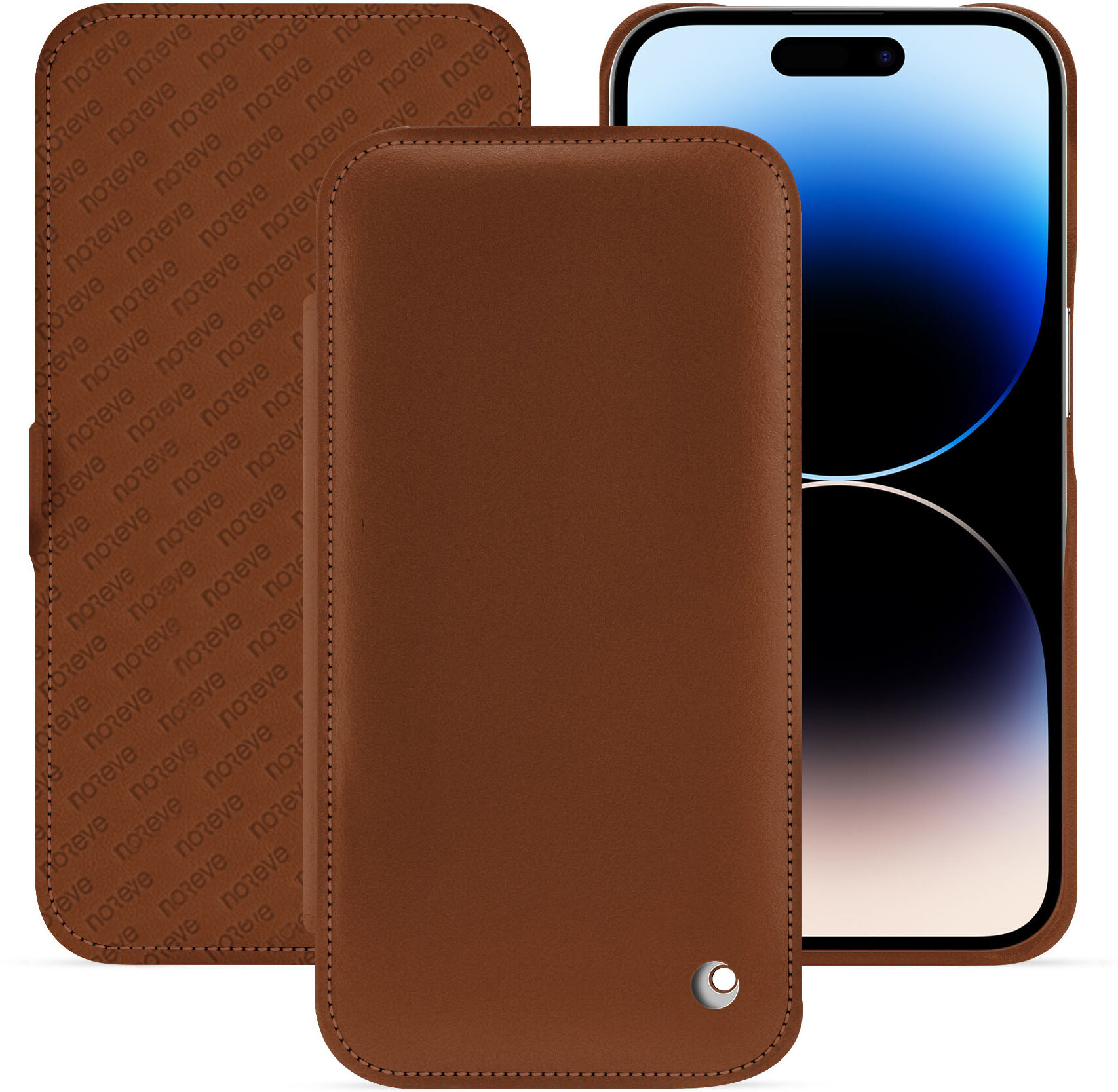 Noreve Funda de piel Apple iPhone 15 Pro Perpétuelle Marron