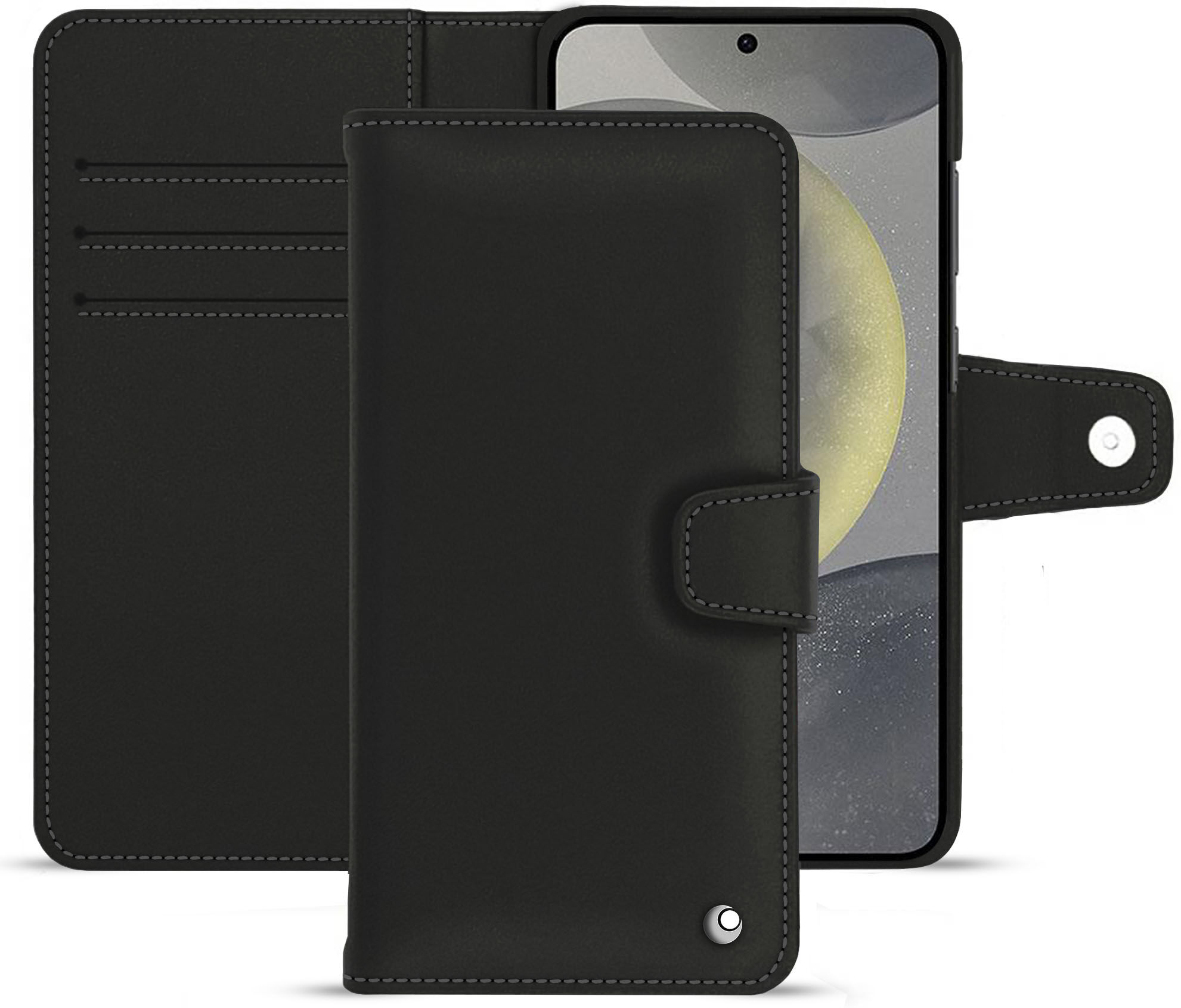 Noreve Funda de piel para cartera Samsung Galaxy S24 Perpétuelle Noir