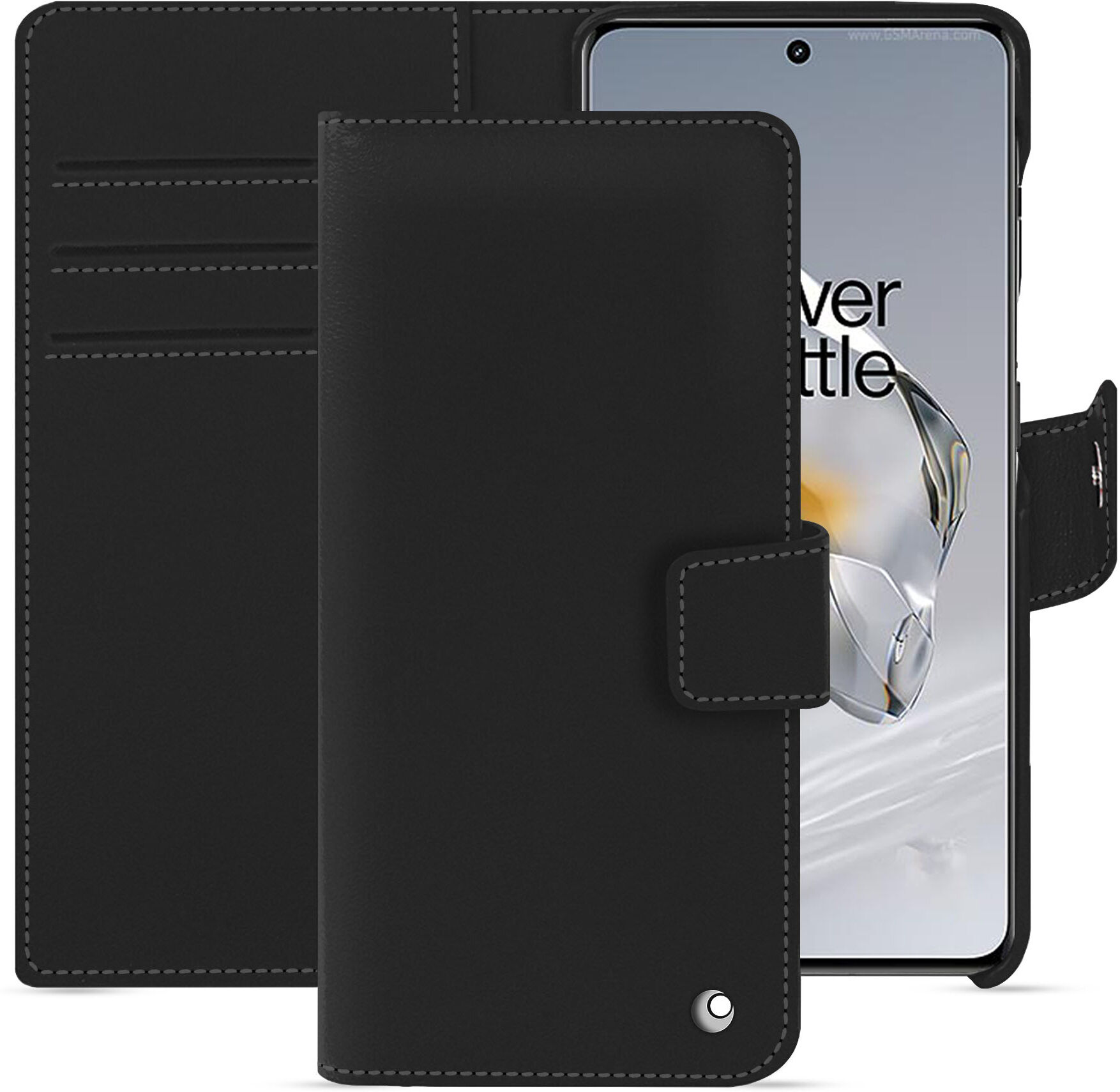 Noreve Funda de piel para cartera Oneplus 12 Perpétuelle Noir