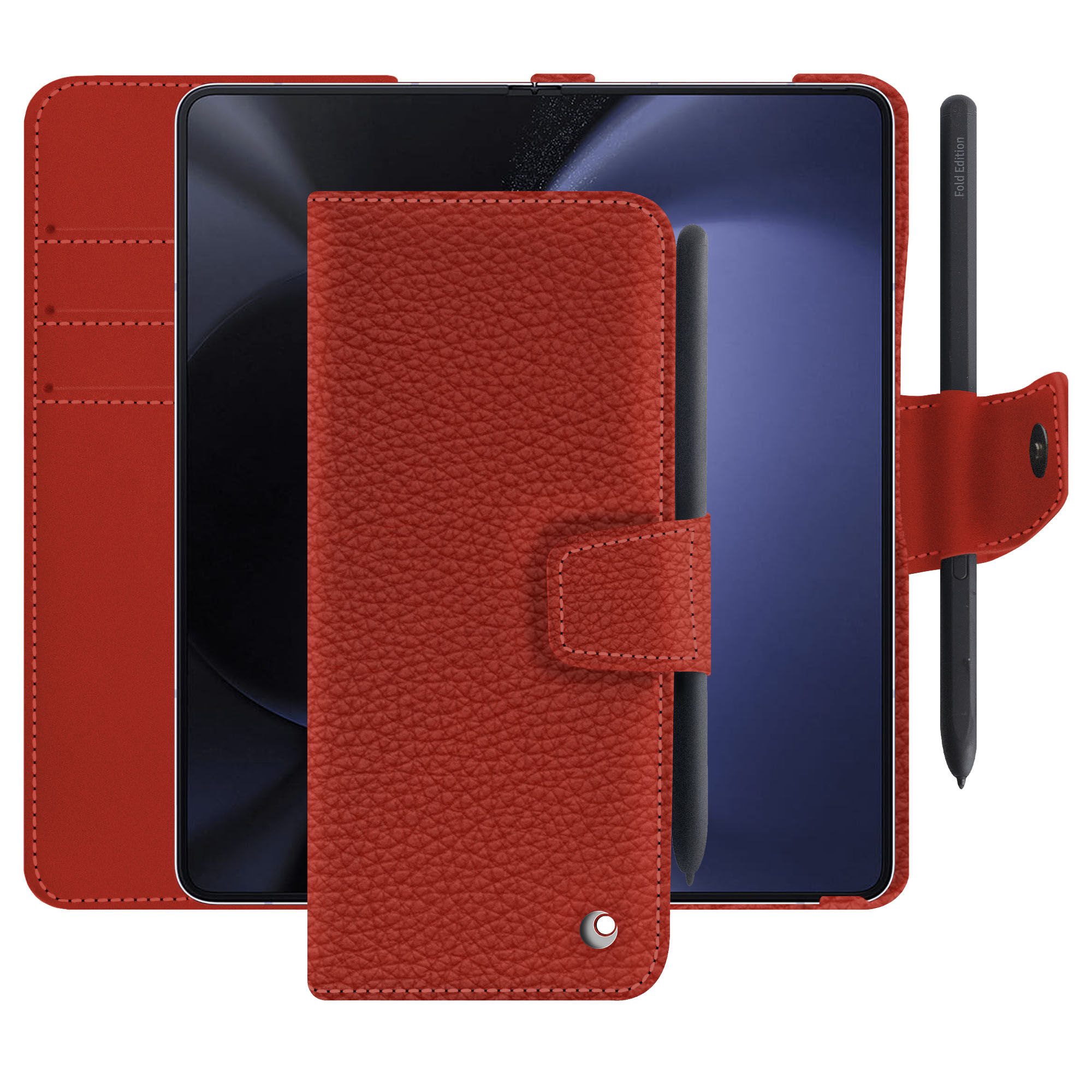 Noreve Funda de piel para cartera Samsung Galaxy Z Fold5 Ambition Papaye