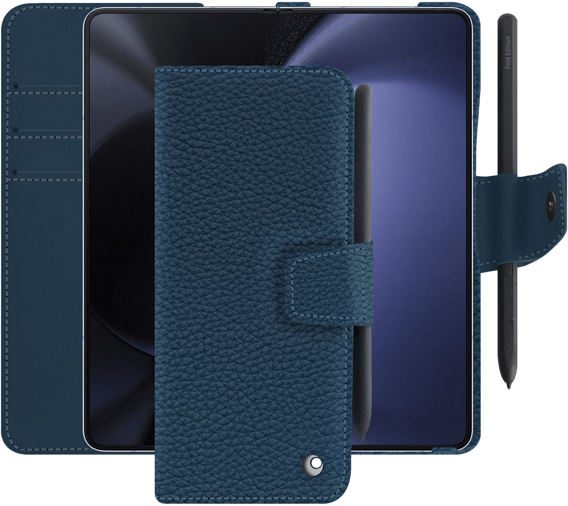 Noreve Funda de piel para cartera Samsung Galaxy Z Fold5 Ambition Indigo