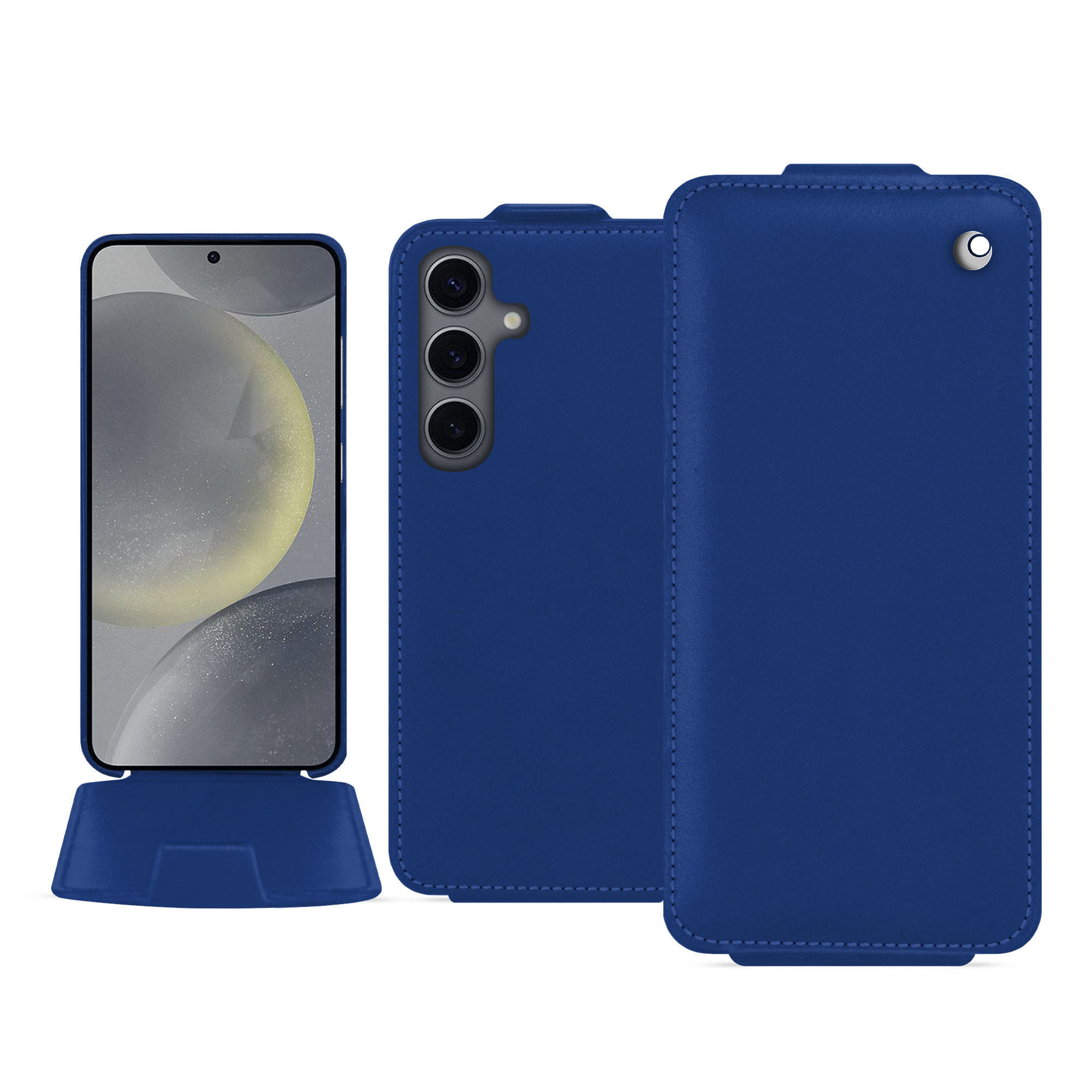 Noreve Funda de piel Samsung Galaxy S24 Perpétuelle Bleu océan