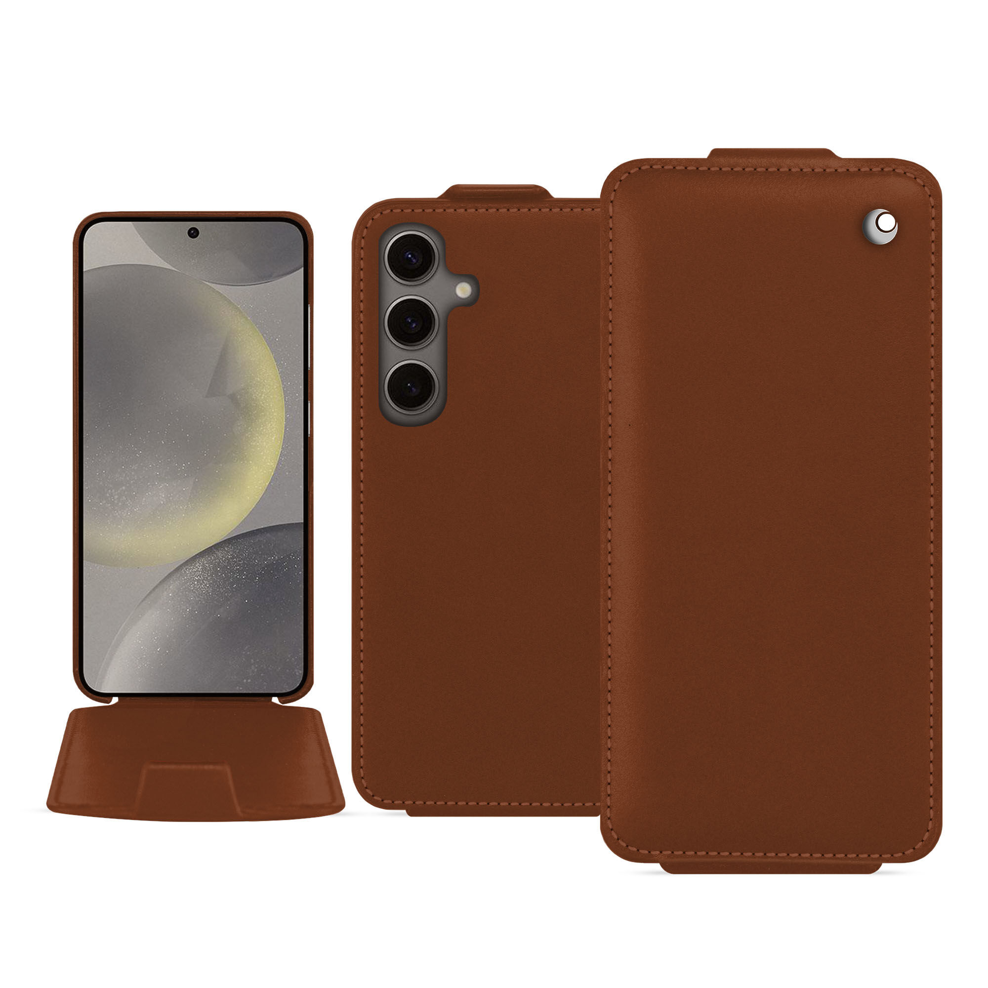 Noreve Funda de piel Samsung Galaxy S24 Perpétuelle Marron