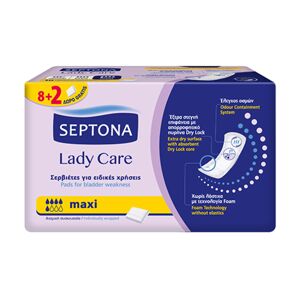 Septona Compresas para incontinencia leve - Maxi, 10 compresas
