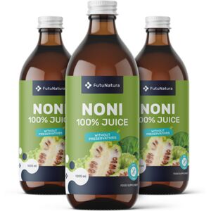 FutuNatura 3x 100 % zumo de Noni, en total 3000 ml