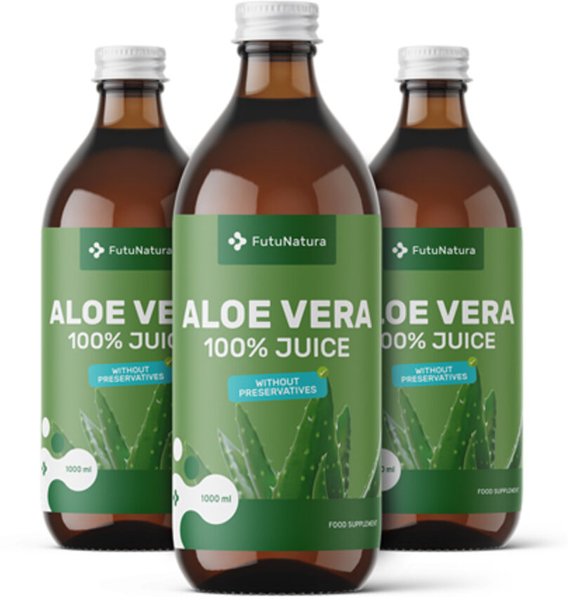 FutuNatura 3x 100 % jugo de aloe vera, en total 3000 ml