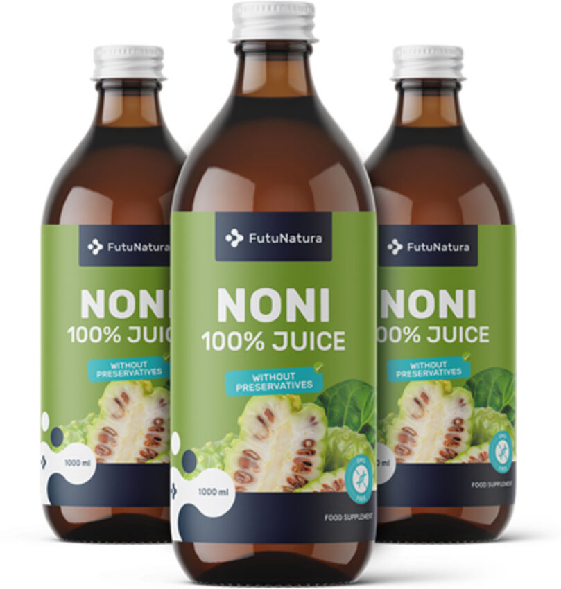 FutuNatura 3x 100 % zumo de Noni, en total 3000 ml