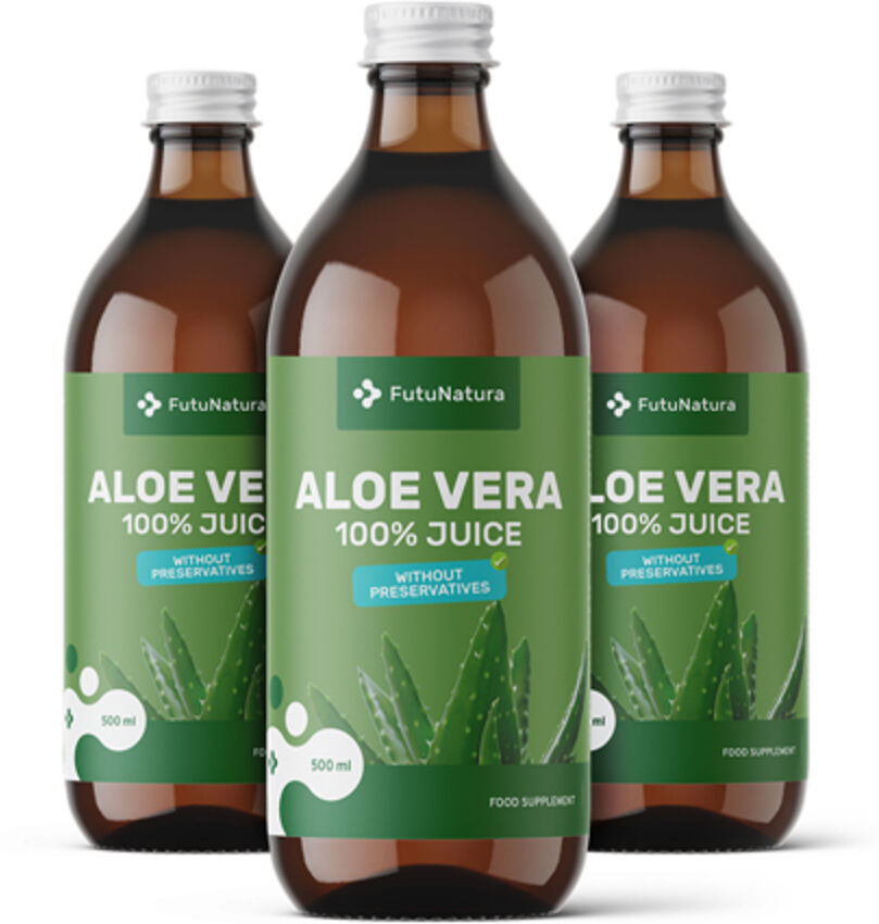 FutuNatura 3x 100 % zumo de aloe vera, en total 1500 ml