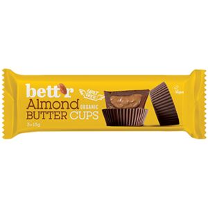 Smart Organic BIO Nut Butter Cups – mantequilla de almendras y chocolate, 3 x 13 g