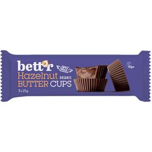 Smart Organic BIO Nut Butter Cups – mantequilla de avellanas y chocolate, 3 x 13 g