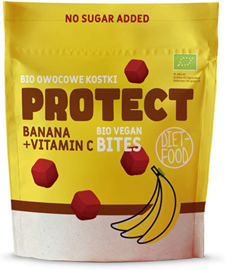 Diet Food BIO Cubitos de frutas Protect - plátano y piña, 120 g